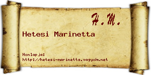 Hetesi Marinetta névjegykártya